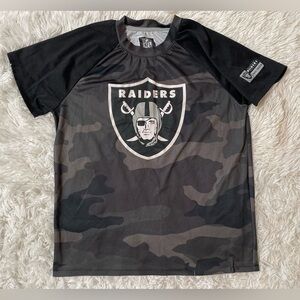 Las Vegas Raiders 2020 NFL Team Apparel Camo Shirt Black Youth Boys XL 18 20